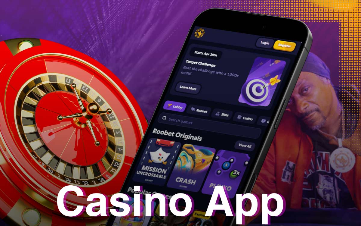 The casino section of the Roobet app