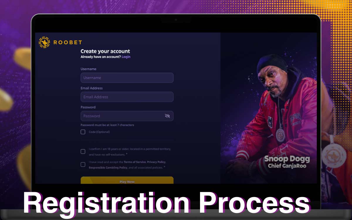 The platform Roobet offers to sign up